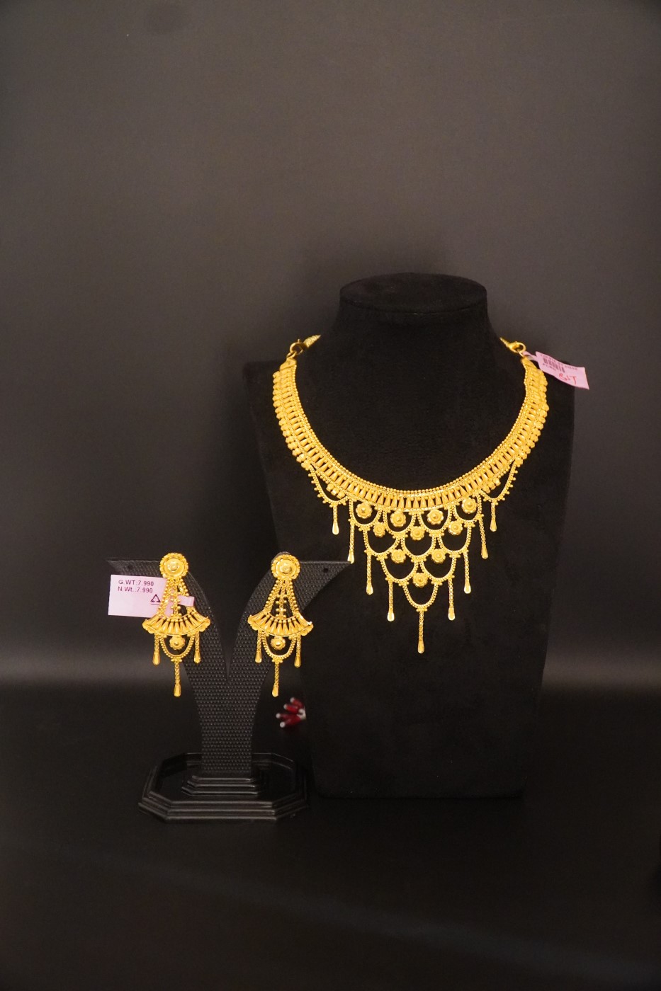Gold Haar Necklace Set - H898 view 2