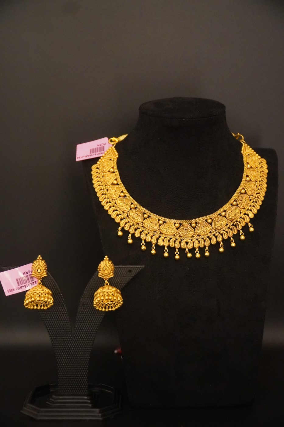 Gold Haar Necklace Set - J194 view 2