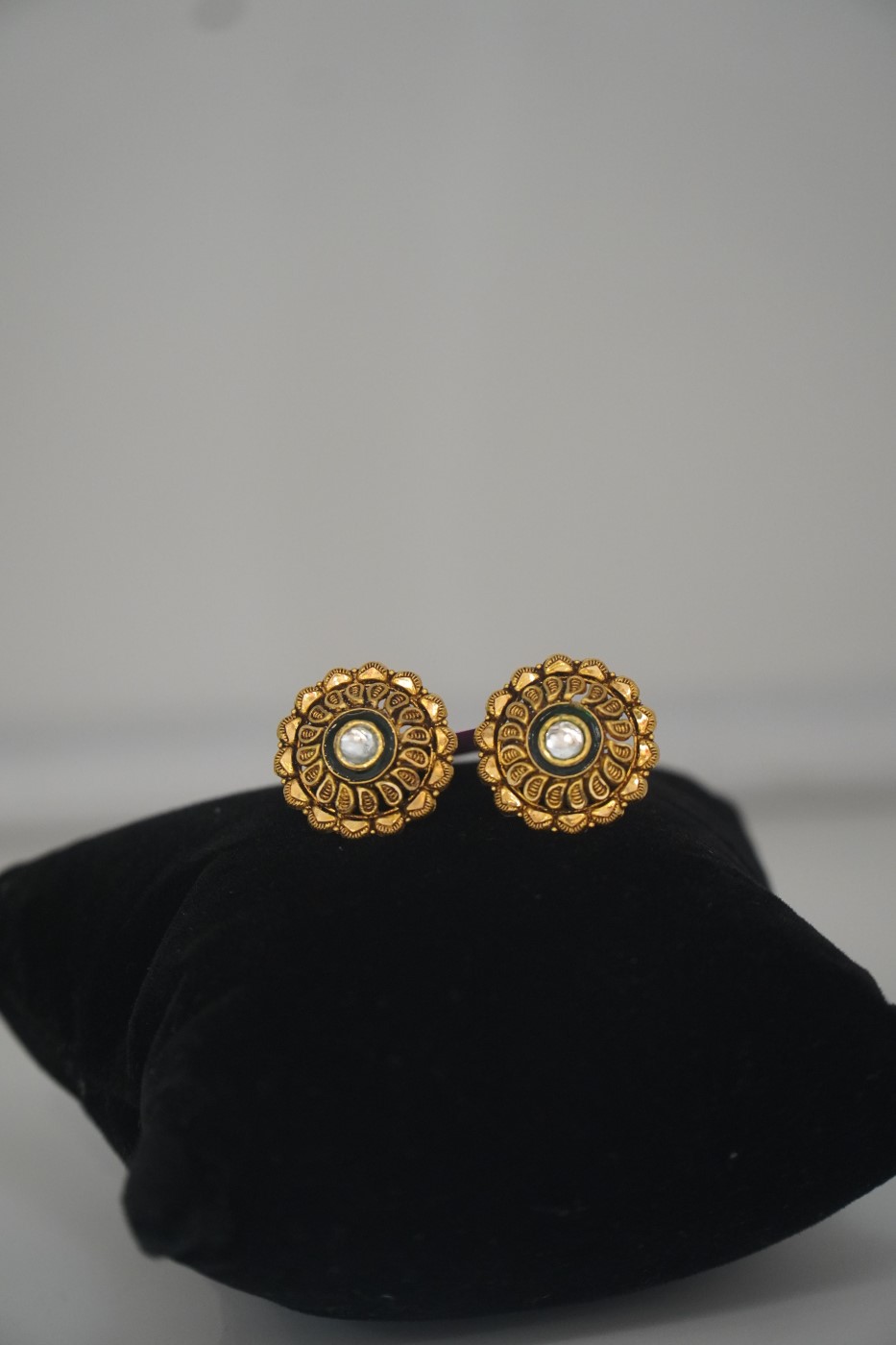 Gold Tops Earrings - P312 view 2