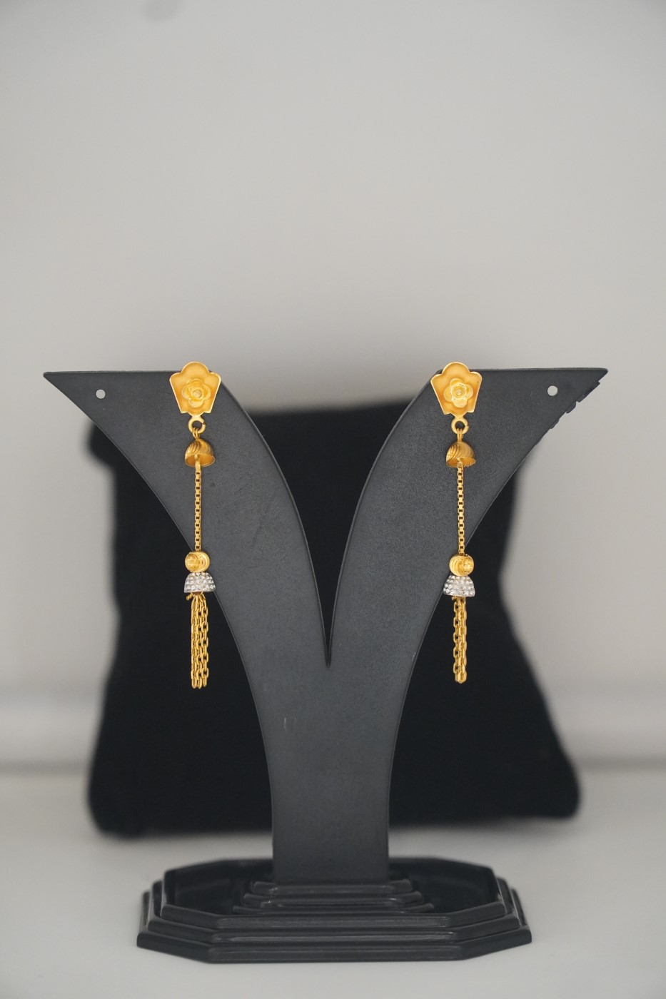Gold Sui Dhaga Earrings - Q752