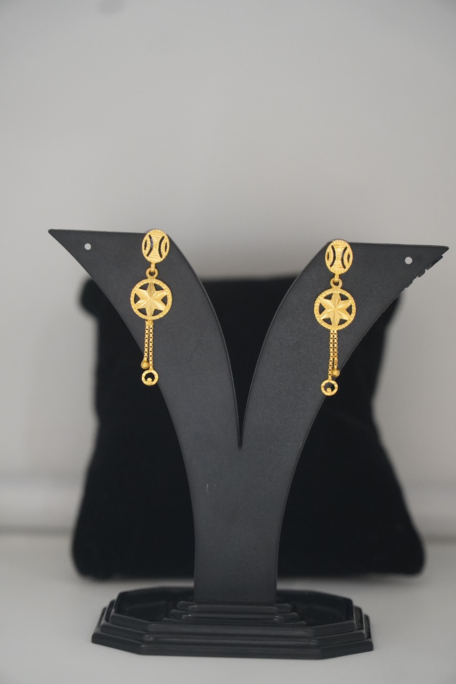 Gold Tops Earrings - R461 view 2