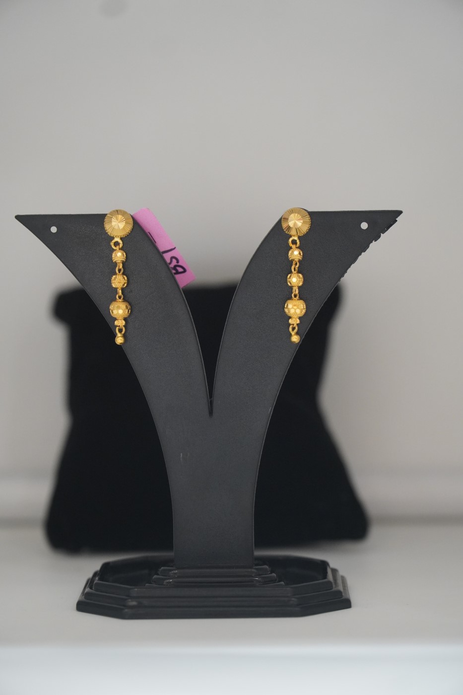 Gold Tops Earrings - V478 view 2