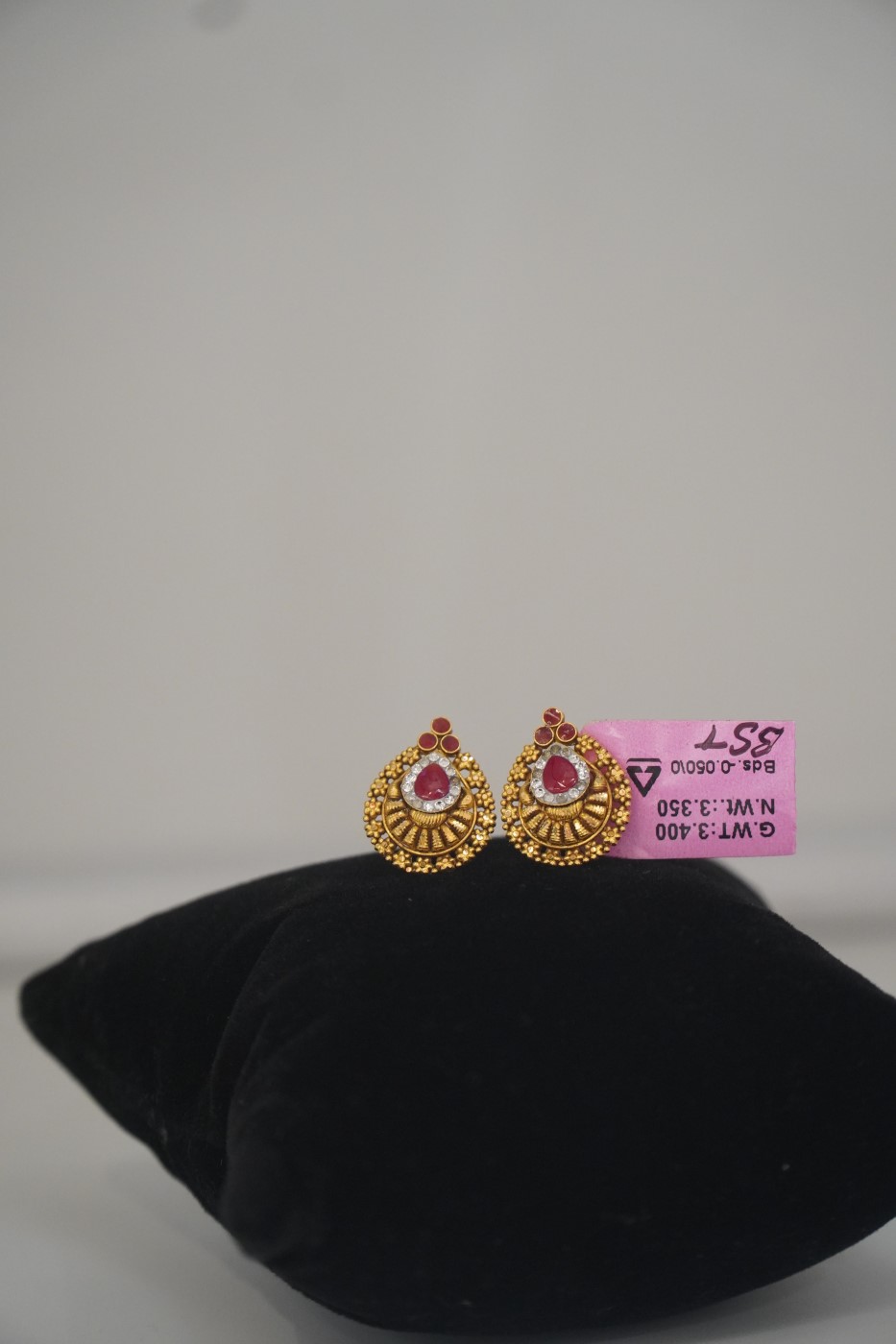 Gold Tops Earrings - X692 view 2
